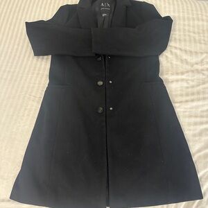 Armani Exchange Elegant Black Trench Coat